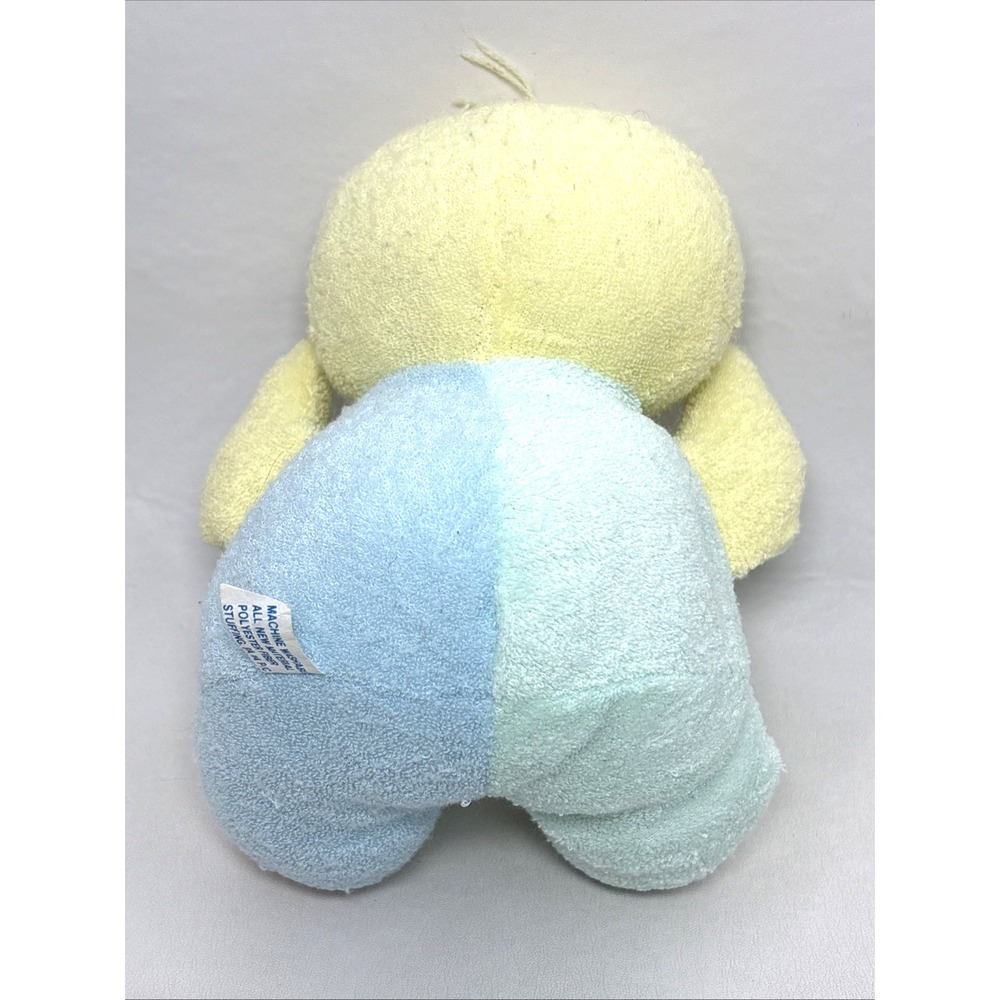 Vintage Kids Gift Yellow Duck Colorblock Pastel 8" Plush Terry‎ Cloth Easter 90s - Picture 2 of 5